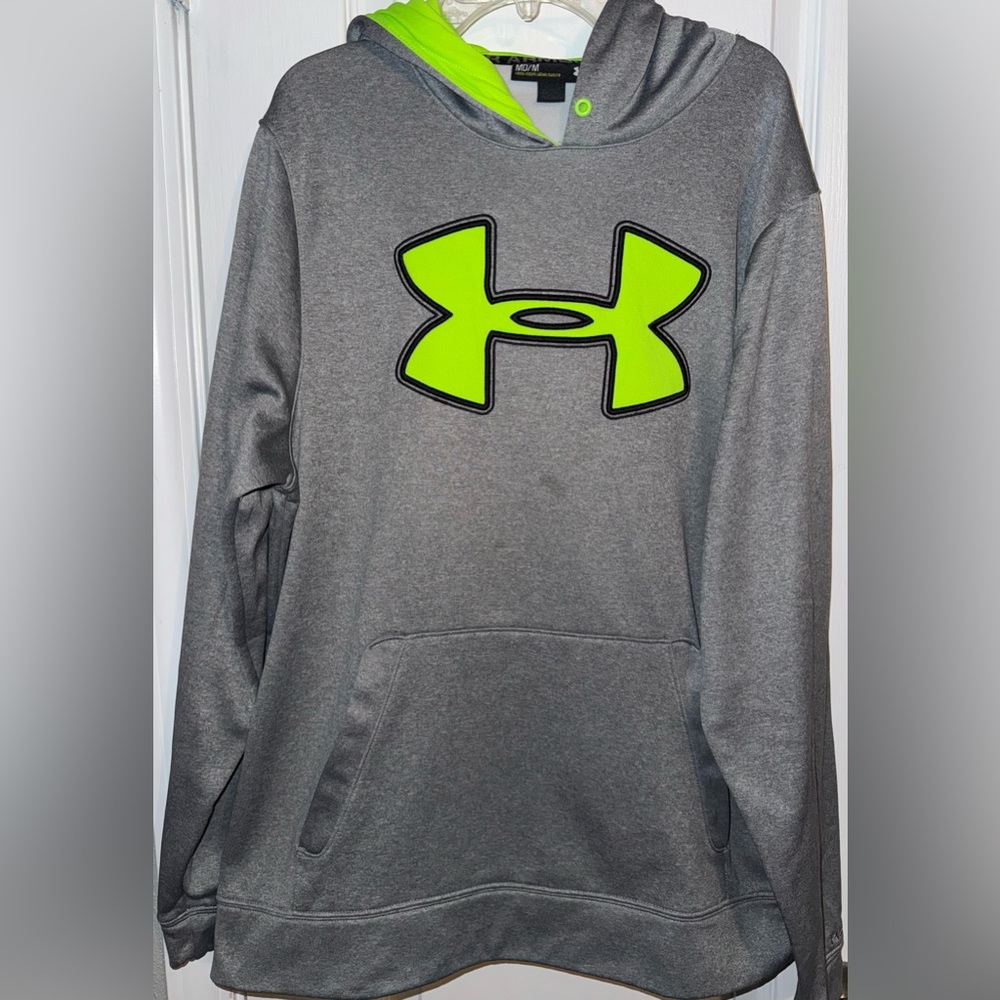 Under Armour Gray Green Hoodie Men’s Size M